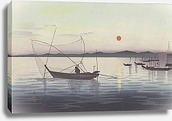 Постер Косон Охара Boats and Setting Sun