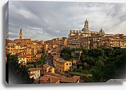 Постер Италия. Панорама Сиены. Крыши