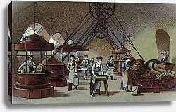 Постер Неизвестен Chocolate manufacture: grinding workshop. Chromolithography of the end of the 19th century