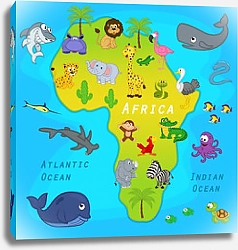 Постер Детская карта Африки