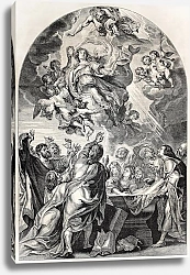 Постер Reproduction of the Assumption of Mary, by Rubens. Engraved by Jourdain, published on L'Illustration
