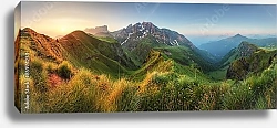 Постер Италия, Альпы. Панорама в Доломитах, Passo Giau