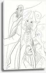 Постер Мескита Сэмюэль Vier figuren, waaronder een man met een baard en een vrouw met een onderkin