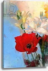 Постер МунШэдоу АлиЗен (совр) Poppy on blue, 2014,