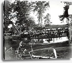 Постер Американский фотограф Federal battery fording a tributary of the river Rappahannock on battle day