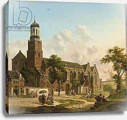 Постер Верхейен Ян Townspeople near the Nicolaikerk, Utrecht