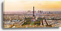 Постер Франция. Париж. Мягкие цвета вечера над городом