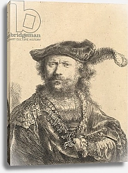 Постер Рембрандт (Rembrandt) Self Portrait in a Velvet Cap with Plume, 1638
