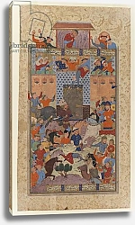 Постер Школа: Иранская Folio from a 'Shahnameh': The Iranians Capture Afrasiyab's Fortress, c.1580-1590
