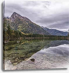 Постер Отражение горы в озере Хинтерзее