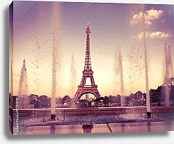 Постер Франция, Париж. Башня с фиолетовым оттенком