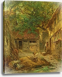 Постер Бургер Антон A Farmhouse Courtyard, 1862