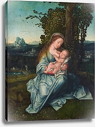 Постер Неизвестен Дева Мария с младенцем на природе