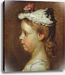 Постер Хогарт Уильям Study of a Girl's Head, c.1740-50