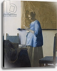 Постер Вермеер Ян (Jan Vermeer) Woman Reading a Letter, c.1662-63