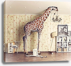 Постер Жираф в гостиной