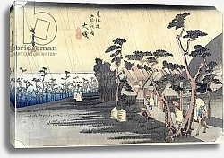 Постер Утагава Хирошиге (яп) Oiso: Toraga Ame Shower, from the series '53 Stations of the Tokaido Road', 1834-35