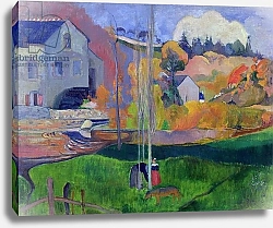Постер Гоген Поль (Paul Gauguin) Brittany Landscape: the David Mill, 1894