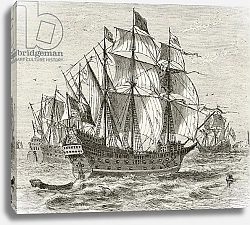 Постер Школа: Английская 19в. The English war vessel Harry Grace A Dieu, built in 1513