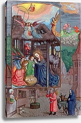 Постер Школа: Фламандская 16в. Codex Ser Nov 2844 Birth of Christ, from the Rothschild Prayer Book