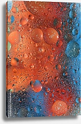Постер Капли воды на красно-синем фоне
