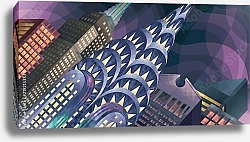Постер Иллюстрация со зданиями Нью-Йорка