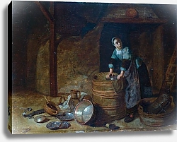 Постер Бош Питер Женщина, чистящая горшок