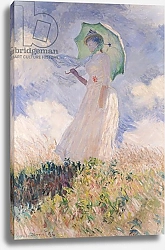Постер Моне Клод (Claude Monet) Woman with Parasol turned to the Left, 1886