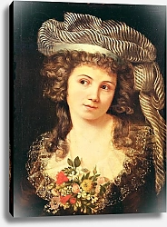 Постер Курбе Гюстав (Gustave Courbet) Portrait of a young woman in the style of Labille-Guiard