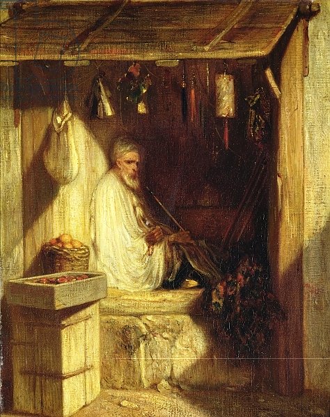 Turkish Merchant Smoking in his Shop, 1844