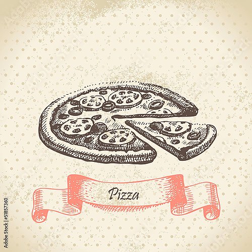 Иллюстрация с пиццей
