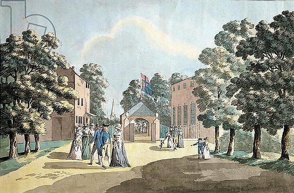 King George III and family at the Spa Well, Cheltenham, 1788