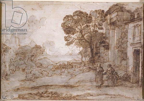 Landscape with Abraham Expelling Hagar and Ishmael, c.1665-67