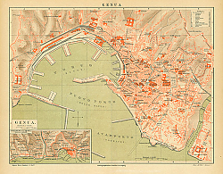 Постер Карта Генуи, конец 19 в. 3