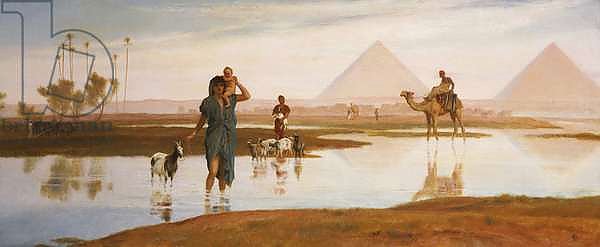Overflow of the Nile, with the Pyramids
