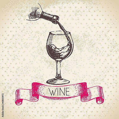 Иллюстрация с бокалом вина