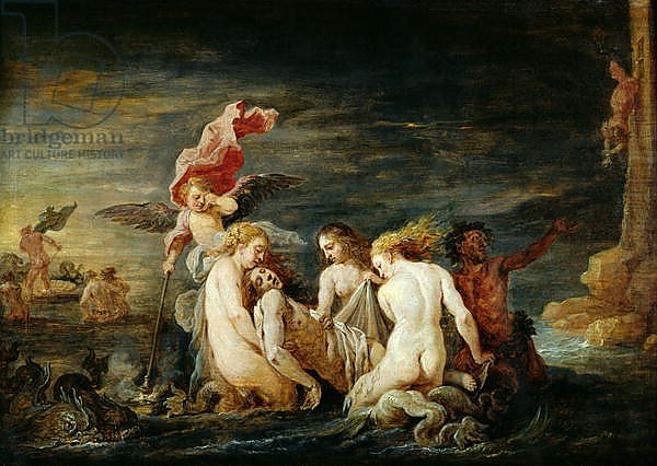Hero and Leander: Leander Found by the Nereids, copy of a painting by Domenico Feti, 1650-56
