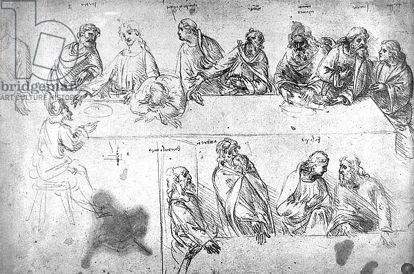 Preparatory drawing for the Last Supper