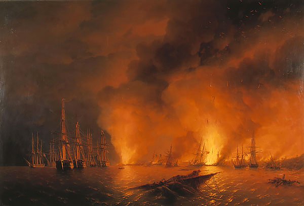 Синопский бой 18 ноября 1853г. Ночь после боя 1853