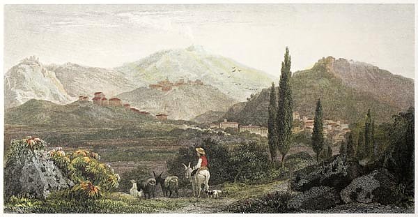 Francavilla , Sicily. Created by De Wint and Wallis, printed by McQueen, London, 1823