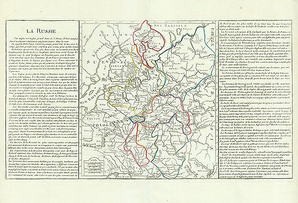 Карта России из атласа Geographie Moderne J.B.L. Clouet, 1787 г.