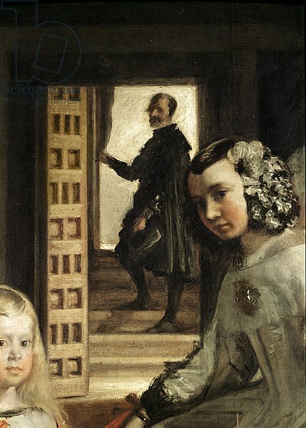 Detail of the background of Las Meninas, or The Family of Philip IV, c.1656