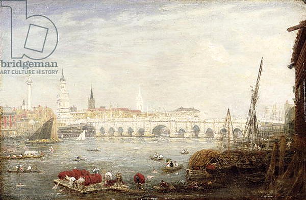 The Monument and London Bridge, c.1820-80