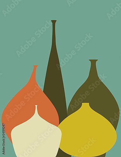 Абстрактные вазы в теплой цветовой палитре 1