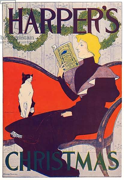 Poster advertising Harper's New Monthly Magazine, Christmas 1894 1