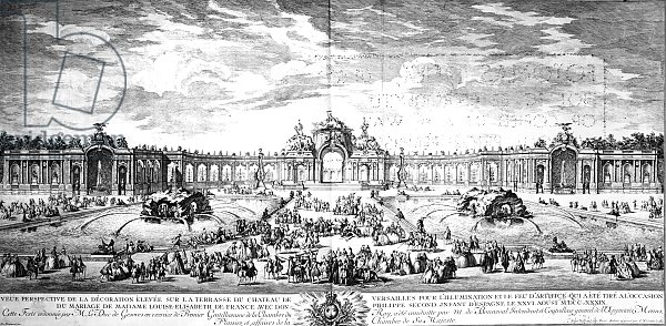 Perspective view of the terrace at Versailles, 1741