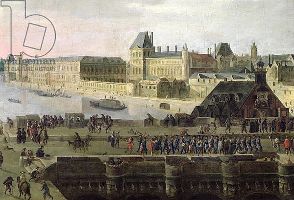 View of the Pont-Neuf and the River Seine looking downstream, detail, c.1633