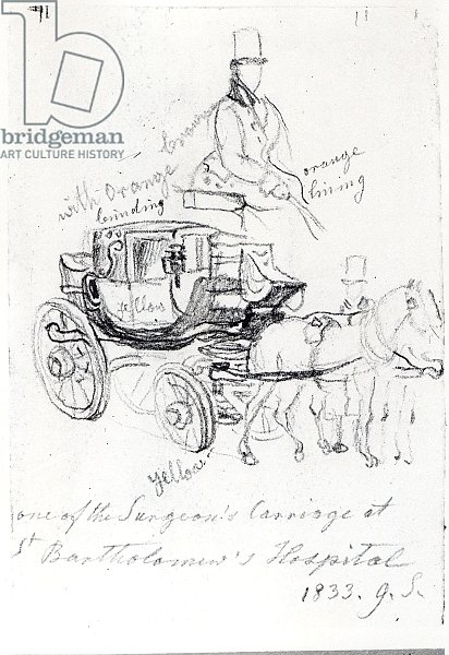 Surgeon's Carriage at St. Bartholomews Hospital, London, 1833