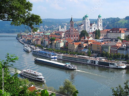 Германия, Пассау - город на трех реках в Нижней Баварии