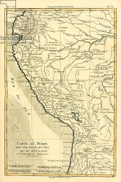 Постер Бонне Чарльз (карты) Peru, 1780